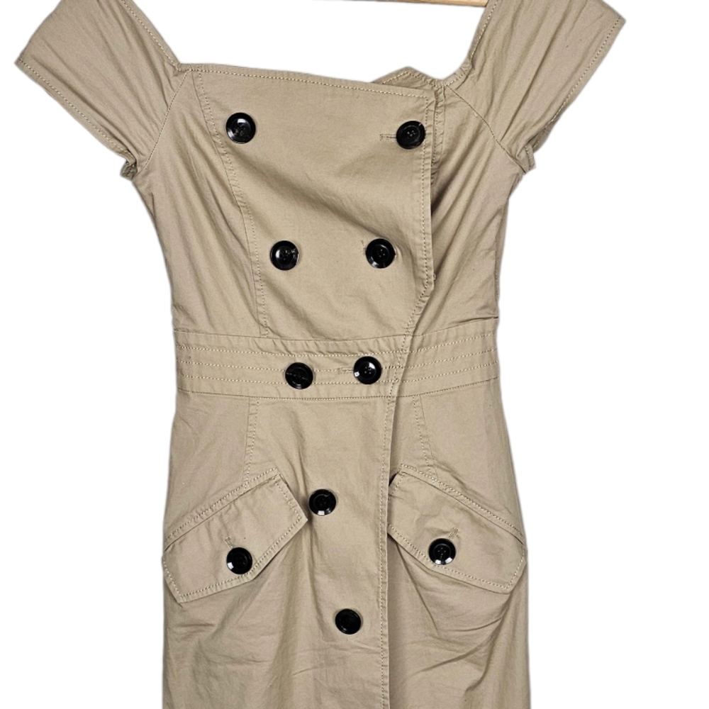 Marissa Webb Jensen Dress Midi Cotton Button Down Belted Tan Size XS - Picture 5 of 8